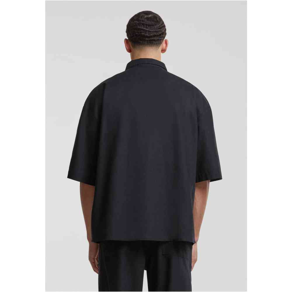 Urban Classics - Boxy Cotton Linen Bluse - Schwarz